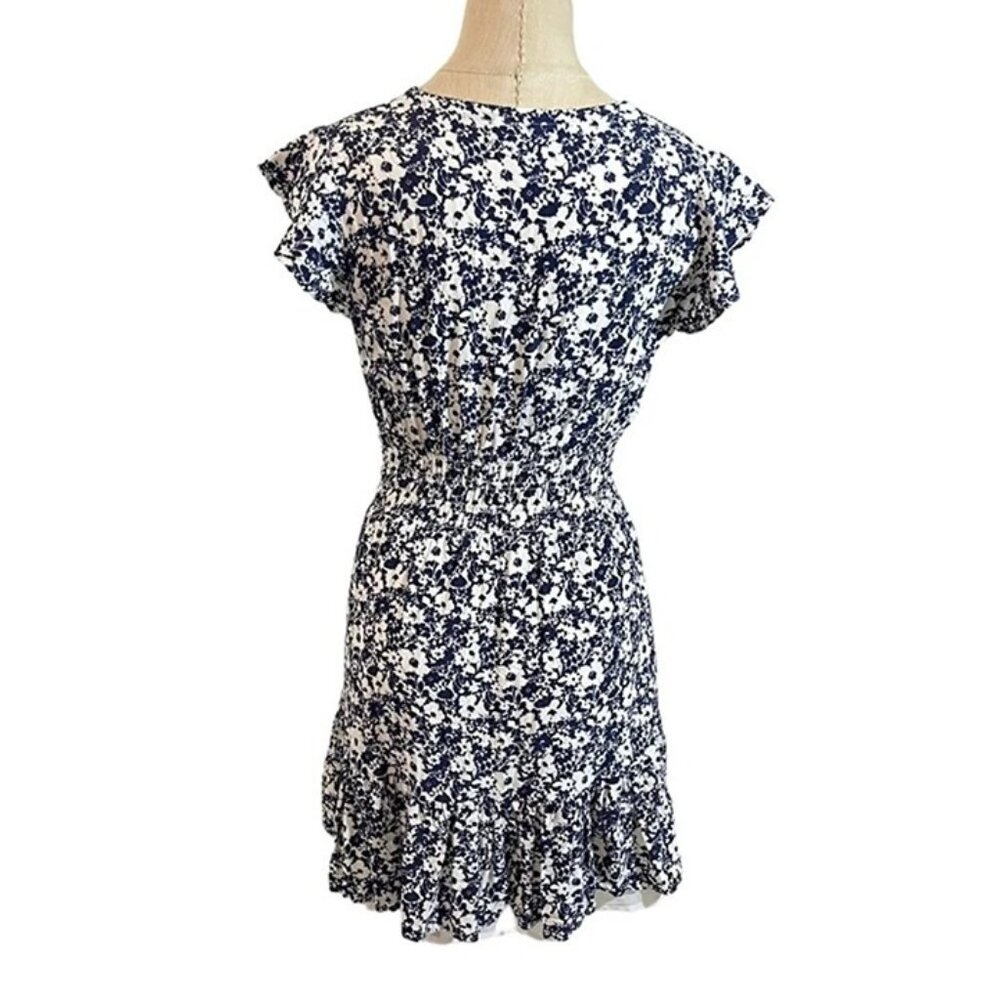 Closet Closing Sale! Rails dress women's XS blue white floral Tara short sleeve - Picture 7 of 9